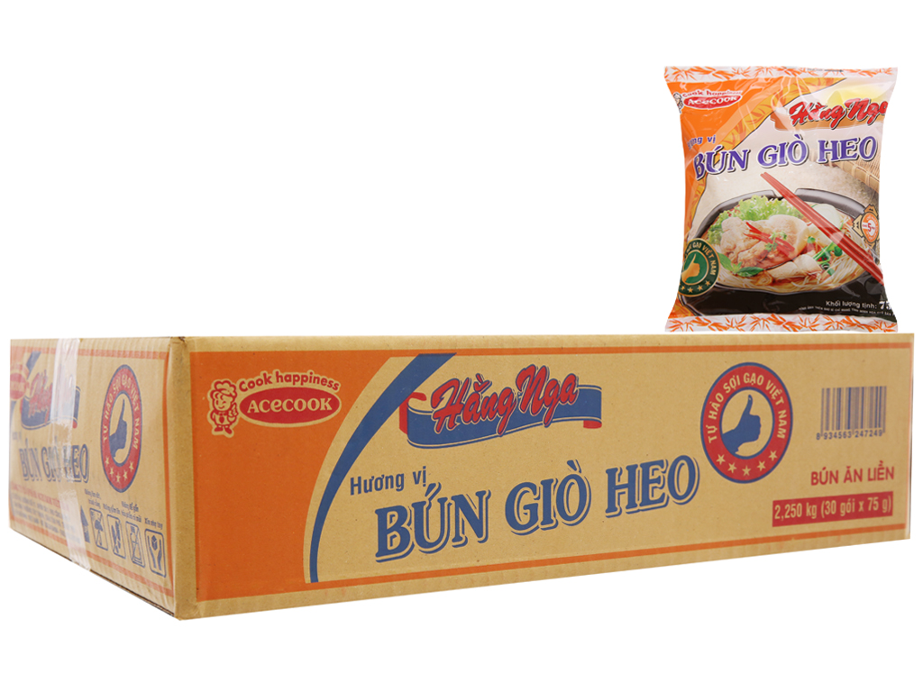 Bún giò heo Hằng Nga gói 75g thùng 30 gói